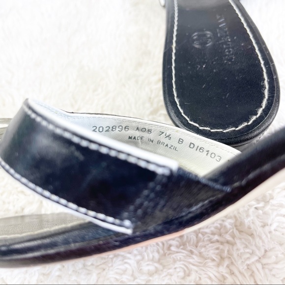 Cole Haan Black Slip On Sandals Bow Tie Strap Low - Picture 6 of 8
